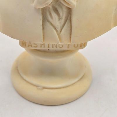 LOT 138: Two Vintage George Washington Busts, 1 Abraham Lincoln Bust, and Photo of Mount Rushmore