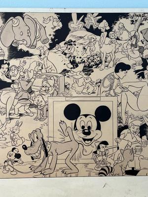 LOT 142: WARNING ADULT MATERIAL - Vintage Disneyland Orgy Parody Poster - Wally Woods