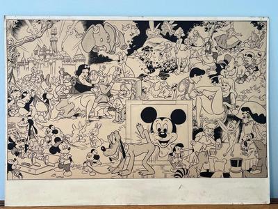 LOT 142: WARNING ADULT MATERIAL - Vintage Disneyland Orgy Parody Poster - Wally Woods