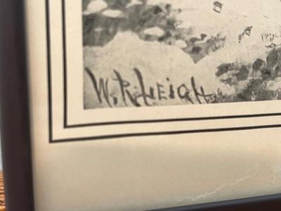 LOT 144: Two Framed Vintage Prints - Sunday Morning in Old Virginia and Sunday Morning in Camp of U. S. Regulars