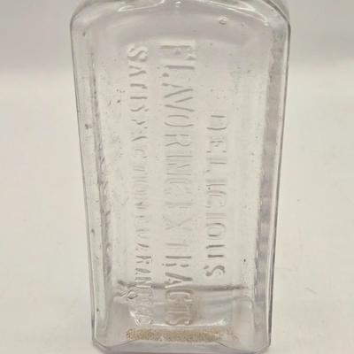 LOT 161: Multiple Vintage/Antique Glass Bottles Including Blue Tenpin Soda, Hires Root Beer, Flavoring Extracts, and More
