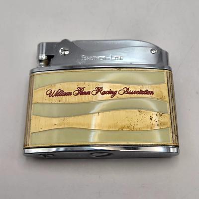 LOT 171: Five Vintage Lighters, 2 Swiss Army Knives, Mother of Pearl Pocket Knife, and Promotional Cork Screw/Knife