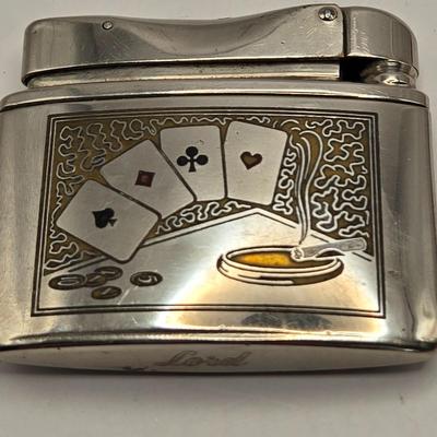 LOT 171: Five Vintage Lighters, 2 Swiss Army Knives, Mother of Pearl Pocket Knife, and Promotional Cork Screw/Knife