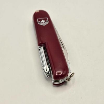 LOT 171: Five Vintage Lighters, 2 Swiss Army Knives, Mother of Pearl Pocket Knife, and Promotional Cork Screw/Knife