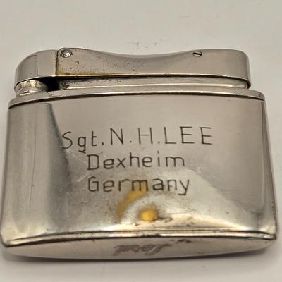 LOT 171: Five Vintage Lighters, 2 Swiss Army Knives, Mother of Pearl Pocket Knife, and Promotional Cork Screw/Knife
