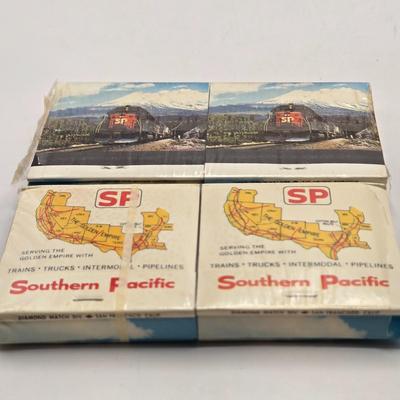 LOT 172: Frisco, Southern Pacific, Union Pacific, Santa Fe, Western Maryland Railway, and Le Central Unused Books and Boxes of Matches