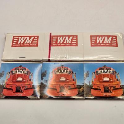 LOT 172: Frisco, Southern Pacific, Union Pacific, Santa Fe, Western Maryland Railway, and Le Central Unused Books and Boxes of Matches