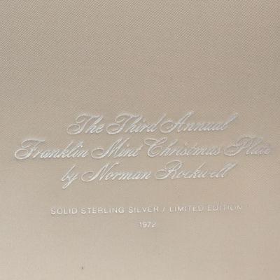 LOT 173: 1972 Franklin Mint "The Carolers" by Norman Rockwell Sterling Silver Christmas Plate w/ COA (216.7 Grams)