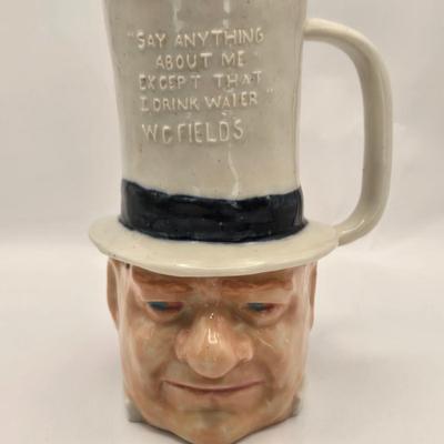 LOT 174: Two Vintage W.C. Fields Kentucky Straight Bourbon Whiskey Decanters, W.C. Fields Mug, and Chalkware Figurine