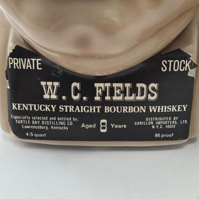 LOT 174: Two Vintage W.C. Fields Kentucky Straight Bourbon Whiskey Decanters, W.C. Fields Mug, and Chalkware Figurine
