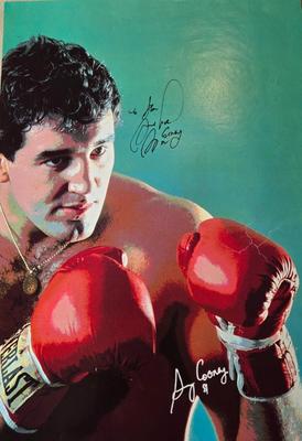 LOT 175: Signed Gerry Cooney Poster, Vintage Baseball Glove, Baseball Pendant, April 1985 MD Magazine, Baseball Trivia Game, 100th...