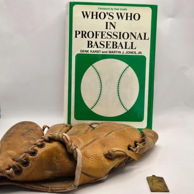 LOT 175: Signed Gerry Cooney Poster, Vintage Baseball Glove, Baseball Pendant, April 1985 MD Magazine, Baseball Trivia Game, 100th...