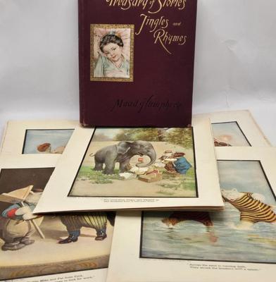 LOT 178: Vintage Treasury of Stories, Jingles, and Rhymes Book By Maud Humphrey and Multiple Pages of "The Roosevelt Bears" Books