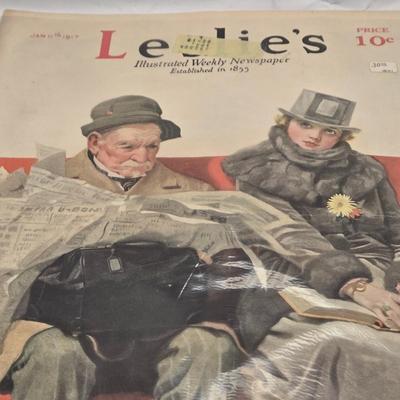 LOT 180: January 9, 1913, March 20, 1913, August 21, 1913, September 9, 1915, & January 11, 1917 Leslie's Magazines