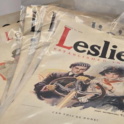 LOT 180: January 9, 1913, March 20, 1913, August 21, 1913, September 9, 1915, & January 11, 1917 Leslie's Magazines