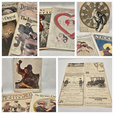 LOT 182: Multiple Vintage Magazine Covers and Various Artists' Prints