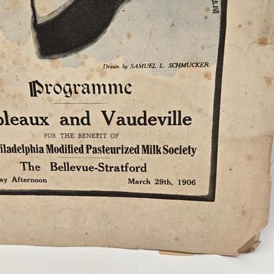 LOT 187: Antique 1906 Program from the Bellevue Stratford, The Biograph September 5, 1914 Volume 1 Number 1 and Charlie Chaplin Funny...