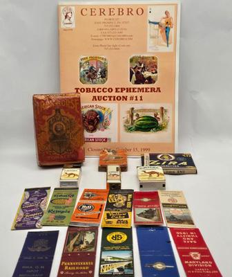 LOT 193: Vintage Cigarette Advertisements, Lucky Strike Bridge , Camel Brand Lighters, and More