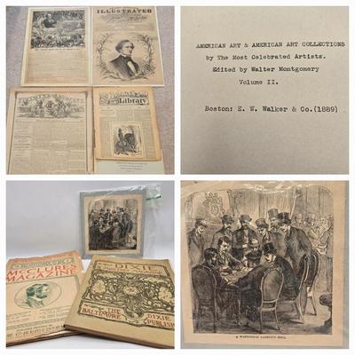 LOT 194: Antique Magazine and Newspaper Pages, 1896 McClures Magazine, 1899 Dixie Monthly Magazine and More