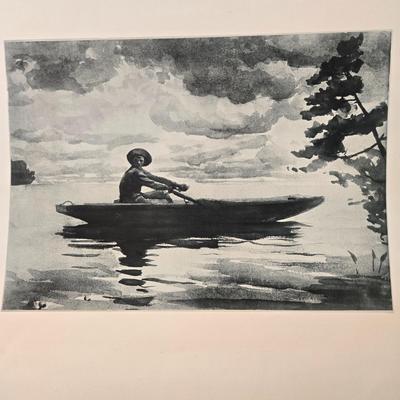 LOT 196: Vintage Reproductions of Daughters of a Wertheimer by John Singer Sargent, The Rower by Winslow Homer, A Wounded Enemy by Howard...