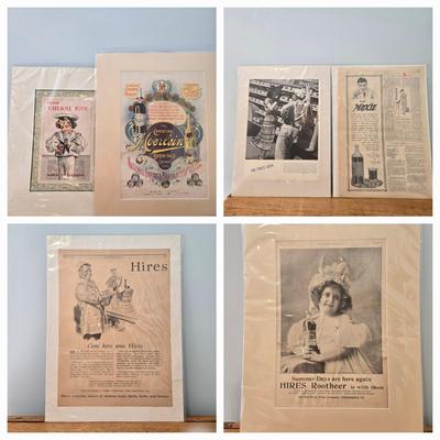 LOT 199: Vintage Advertisements for Hires, Moxie, and More