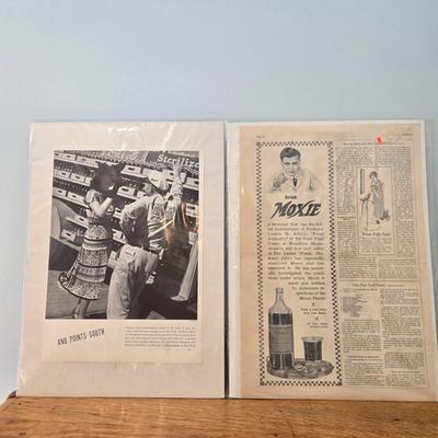 LOT 199: Vintage Advertisements for Hires, Moxie, and More