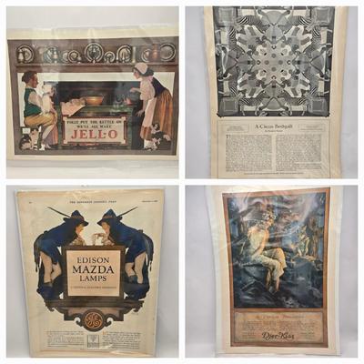 LOT 200: Vintage Advertisements with Maxfield Parish Artwork