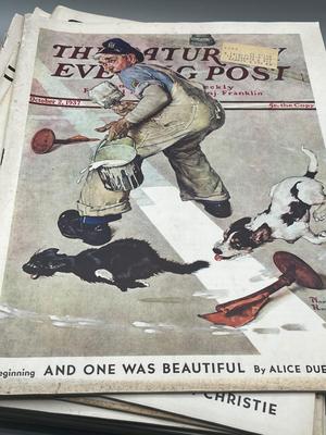 LOT 203: Vintage Saturday Evening Post Magazines