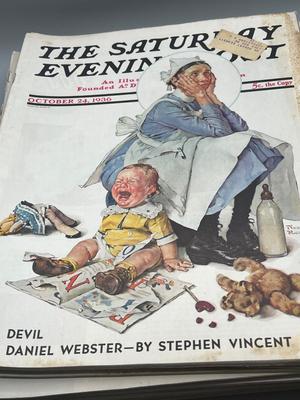 LOT 203: Vintage Saturday Evening Post Magazines