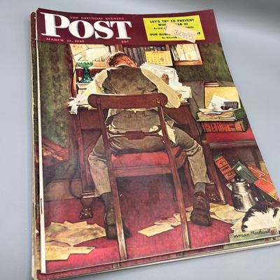 LOT 217: Vintage Saturday Evening Post Magazines