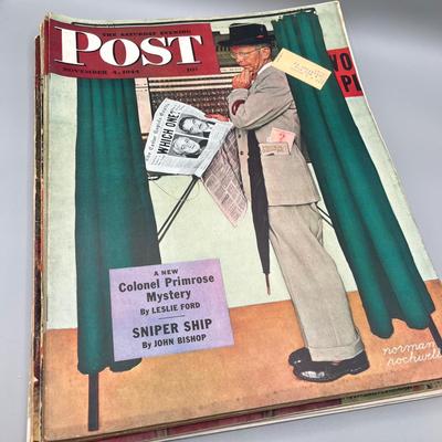 LOT 217: Vintage Saturday Evening Post Magazines
