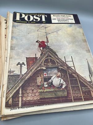LOT 221: Vintage Saturday Evening Post Magazines