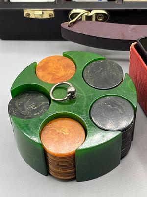 LOT 226: Gambling Collection - Poker Chip Sets, Plates