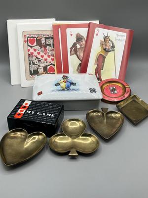 LOT 227: Gambler's Lot -Brass Ashtrays, Greeting Cards and More