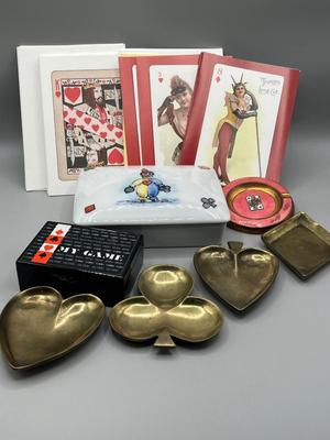 LOT 227: Gambler's Lot -Brass Ashtrays, Greeting Cards and More