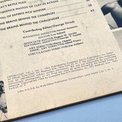 LOT 228: Liston-Clay Fight of the Century 1964 Vol. 1, Issue 1 Magazine