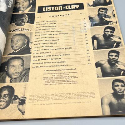 LOT 228: Liston-Clay Fight of the Century 1964 Vol. 1, Issue 1 Magazine