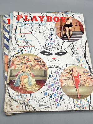 LOT 234: Vintage 1955 Playboy Magazines