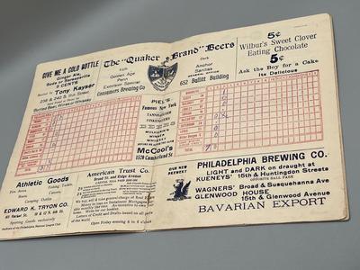 LOT 237: Antique and Vintage Baseball Score Cards - Phillies, Yankees, A's - Babe Ruth, Lou Gehrig, and More