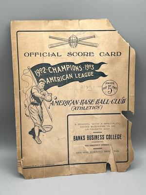 LOT 237: Antique and Vintage Baseball Score Cards - Phillies, Yankees, A's - Babe Ruth, Lou Gehrig, and More
