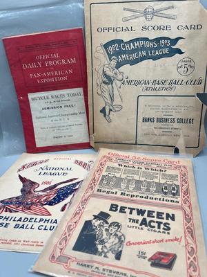LOT 237: Antique and Vintage Baseball Score Cards - Phillies, Yankees, A's - Babe Ruth, Lou Gehrig, and More