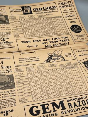 LOT 237: Antique and Vintage Baseball Score Cards - Phillies, Yankees, A's - Babe Ruth, Lou Gehrig, and More