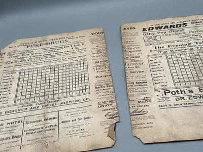 LOT 237: Antique and Vintage Baseball Score Cards - Phillies, Yankees, A's - Babe Ruth, Lou Gehrig, and More