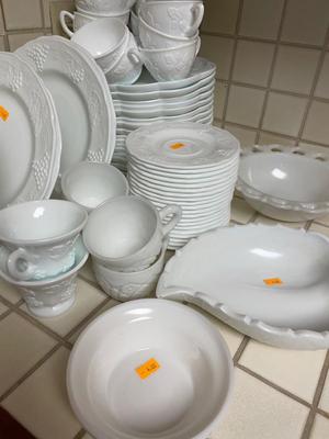 Large group of Milk Glass