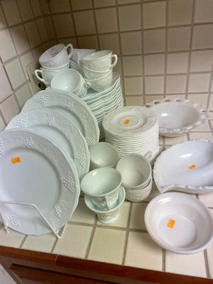 Large group of Milk Glass