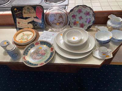 Dishes, including NDSU agriculture and applied science Stein plus vintage