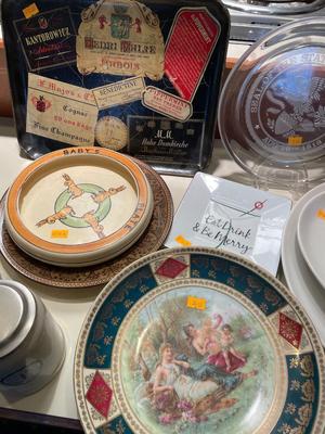 Dishes, including NDSU agriculture and applied science Stein plus vintage