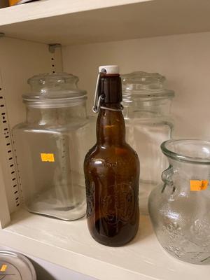 Tins & glass storage/vases