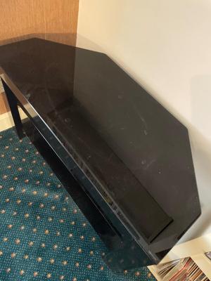 Black glass TV stand
