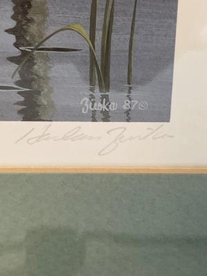 Signed/numbered print & Floor table lamp